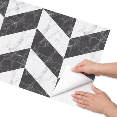 Coloray Meubel Wrap Folie - Zwart Meubelfolie - 50x100 cm - Wrapfolie Keuken Contrasterende elegantie - Decoratiefolie - Modern Meubelfolie - Meubel Wrap Folie - Woonkamer decoratie - Achtergronden en patronen