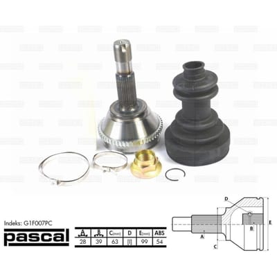Homokineet reparatie set, aandrijfas PASCAL G1F007PC