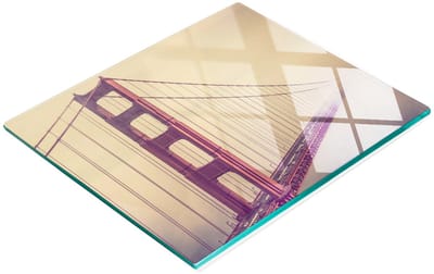 Bord van gehard glas met decoratief patroon van de San Francisco Bridge, 60x52 cm