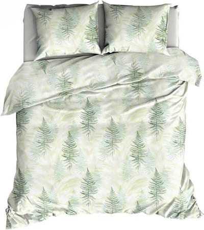 Satin d'Or Felci - Dekbedovertrek - Eenpersoons - 140x200/220 cm + 1 kussensloop 60x70 cm - Groen