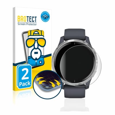 BROTECT - Screenprotector voor Garmin Venu (43 mm) - Folie Beschermfolie transparant volledig dekking - 2 Stuks