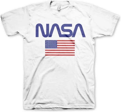 NASA Heren Tshirt -S- Old Glory Wit