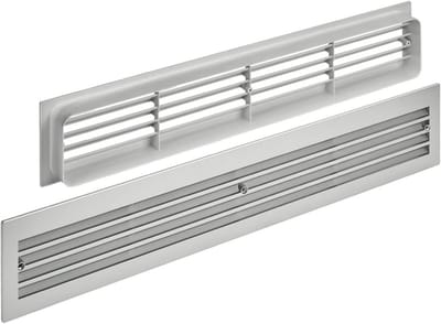 Ventilatierooster voor Deur 457x92mm met Sleufperforatie - Zilver