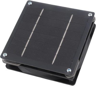 Zonnepaneel Ventilator - Afzuigventilator - Luchtcirculatie Binnen - Stil en Zonne-energie - 12 x 12 Cm - Zwart
