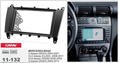 2-DIN MERCEDES-BENZ C-klasse (W203) 2004-2007; CLC (CL203) 2008-2011; CLK-klasse (W209) 2005-2009; G-klasse (W463) 2006-2012 afdeklijst / installatiekit Audiovolt 11-132