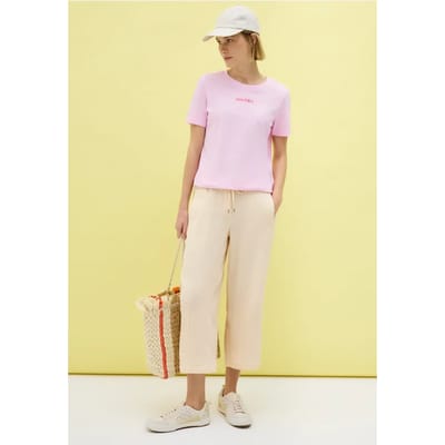 3/4 wide leg mousseline broek