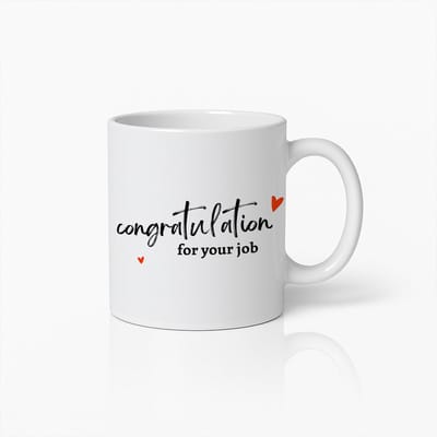Gefeliciteerd met Je Baan Mok 330ml – Vierende Koffiebeker Cadeau voor Nieuwe Baan, Carrière & Succes