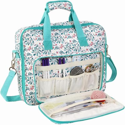 Praktische Multi-Pocket Organizer voor Borduuraccessoires, Draagtas voor Creatieve Projecten, Borduurframe en Draad (39 x 32 x 6 cm, Rechthoekig)