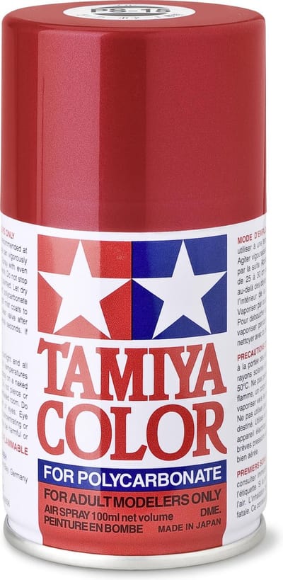 Tamiya Hobbyverf - 86015 PS-15 Metallic Rood - Spray voor Polycarbonaat/Lexan RC Bodies - 100 ml Verf spuitbus