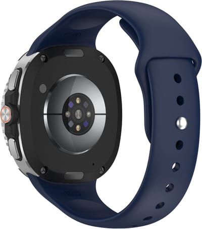 Stravo Sportief Siliconen Horlogebandje – Geschikt voor Samsung Galaxy Watch 9 (40/44mm) / Watch 8 (40/44mm) / 8 Classic (46mm) – Comfortabel sportbandje – Donkerblauw