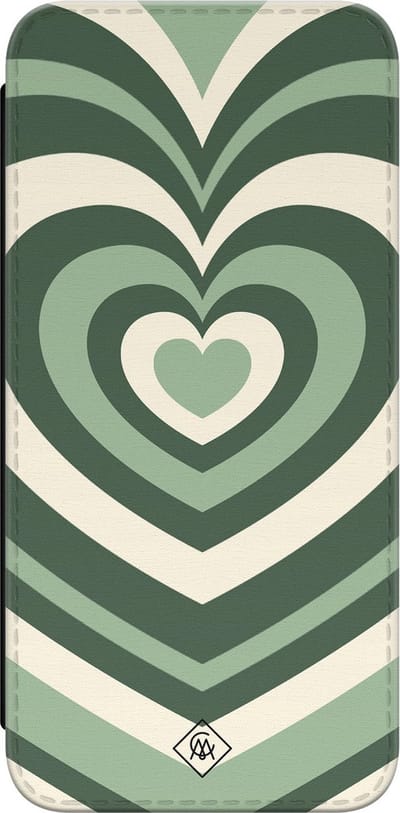 Casimoda® bookcase - Geschikt voor Samsung Galaxy A55 - Hoesje met pasjeshouder - Hart Swirl Groen - Groen - Kunstleer