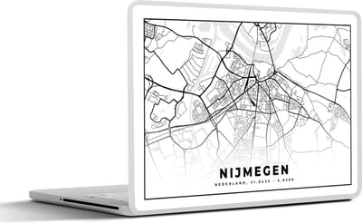 Laptop sticker - 17.3 inch - Stadskaart - Nijmegen - Nederland - 40x30cm - Laptopstickers - Laptop skin - Cover