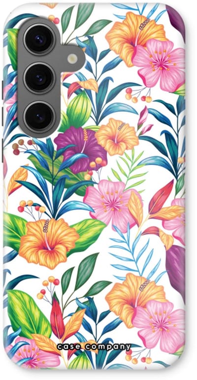 Case Company® - Hoesje geschikt voor Samsung Galaxy S24 hoesje - Tropisch 2 - Tough Case - Maximale Bescherming alle Kanten en Schermrand