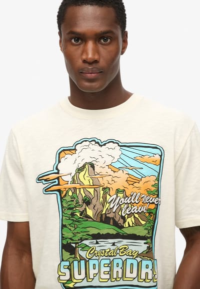 Superdry - Neon Travel Graphic T-shirt met losse pasvorm - Heren - T-shirts
