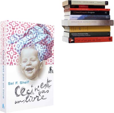 Boekenplank - Selfshelf - Baby - Rood - Blauw - Ceci n'est pas un livre - L 22 x B 15 x H 3 cm
