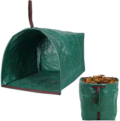 Dailygoods- Tuinafvalzakken 150 Liter - Herbruikbaar - Duurzaam - Scheurvast - Handgrepen - Halfrond Stijve Frame - Bladzak