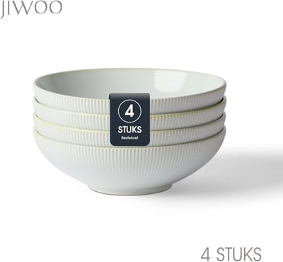 Pastabord set van 4 (Ø20cm / 980ml), Diep bord, Soepborden, Serviesset 4 persoons, Geschikt voor restaurants, hotels, banketten, familiefeesten, en picknicks, Magnetron-vaatwasserbestendig, Keramiek