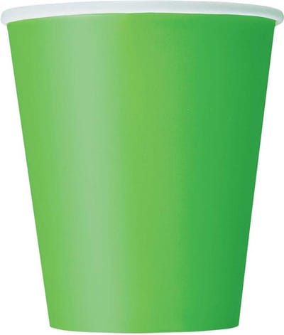 Bekers limoen groen 270ml. 14 stuks