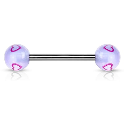 Piercing hartjes 1.6x16 - blauw - LMPiercings