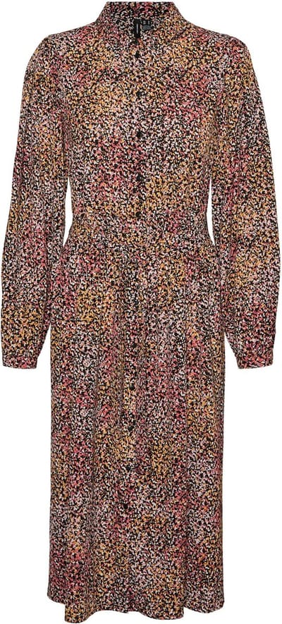 VERO MODA VMLOTUS L/S SHIRT DRESS WVN GA BTQ Dames Jurk - Maat M