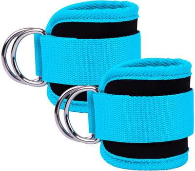 longziming -Blauwe Enkelbanden Set – 2 Stuks Kabelmachine Ankle Straps voor Fitness, Core & Booty Training – Universeel & Verstelbaar voor Mannen en Vrouwen
