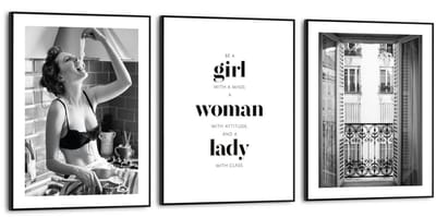 Schilderijen set Fashion Woman - 40 x 30 - Hout - REINDERS