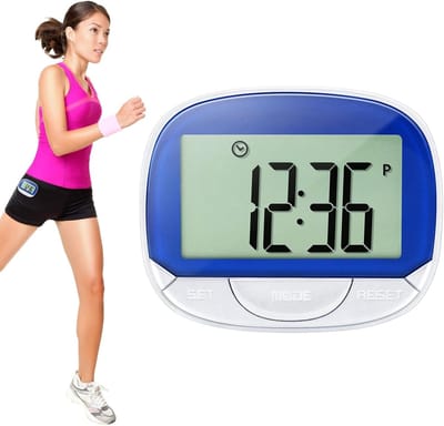 Stap Teller - Wandelmeter Kilometerteller - Gezondheid Bijhouden - Groot Digitaal Scherm - 65x52x23 mm - Blauw