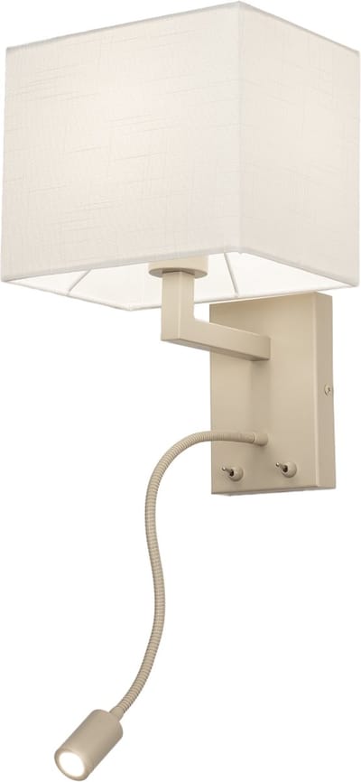 Lumidora Wandlamp 75125 - Voor binnen - ALABAMA - 2 Lichts - Ingebouwd LED - 1.0 Watt - 90 Lumen - 2700 Kelvin - Wit - Beige - Metaal