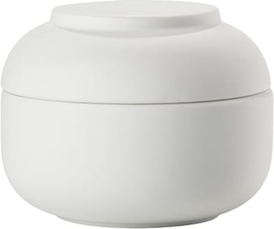 Zone Denmark Sensu Badkamer Beker met Deksel - Toilet & Badkamer Accessoires voor Wattenschijfjes, Make-up of Sieraden - 10 x 7,5 cm - Wit