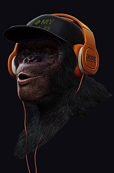 Allernieuwste Canvas Schilderij SWAG Chimpansee Aap GangsterArt - Cool Modern Popart - Poster - 40 x 70 cm - Kleur