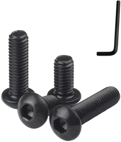 M4 Allen schroeven 8-30mm, zwarte koolstofstaal vol draad, inbusschroeven met inbussleutel, 20 stuks