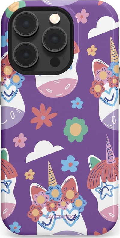 Casetastic Hoesje Geschikt voor Apple iPhone 15 Pro Magsafe - Stijlvolle Beschermende Duo-layer Case - Eenhoorn Magie