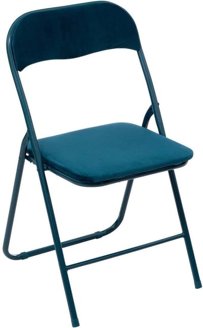 Klapstoel met Velours-effect in Eendenblauw - Ruimtebesparend en Handig Opklapbaar