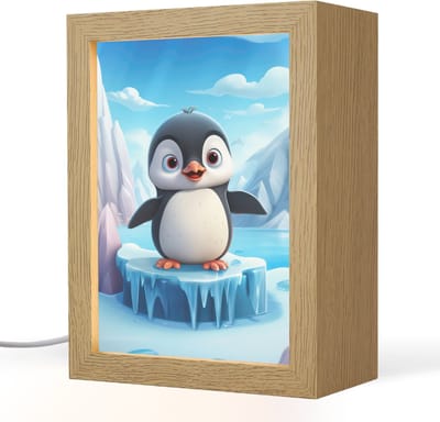 Nachtlampje 15x20 cm - Kinder lampje - Pinguïn - Meisjes - Pooldieren - Kinderen - Tafellamp kinderkamer - Slaapkamer lamp - Bedlamp kinderen - Kinderlampje stopcontact - Wandlamp babykamer - Nachtlampjes