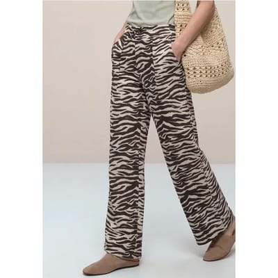Wide Legs broek in Loose Fit met leopatroon