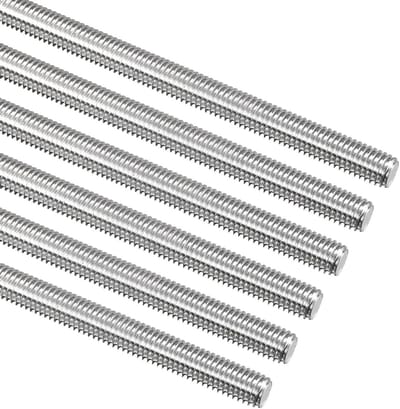 Draadstangen Set - Schroefbouten Staven - Montage Bevestiging - Roestvrij Staal 304 - M8 x 500mm 6 Stuks - Zilverkleurig