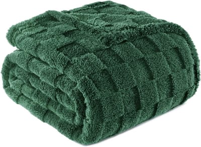 Fleece Blanket - Soft Plaid - Heated Blanket - 127 x 152 cm - Groen