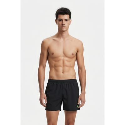 Arena M Training Short Black-shiny Green Maat: S | Zwembroeken Outlet | Heren | Zwart