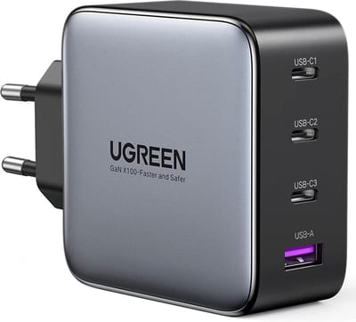 Ugreen Gan 3X Usb Type C Oplader Voor Telefoons Laptop 100W Vermogen