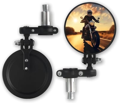 Universele ronde motorspiegels 22 mm - Stootvaste achteruitkijkspiegels voor motorfiets