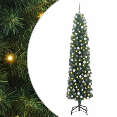 vidaXL Kunstkerstboom Groen 210 cm PVC en Staal en Kunststof