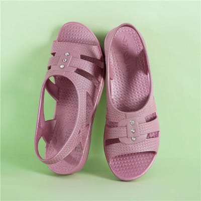 Sandalen Dames Platte Schoenen Zomer Vrouwelijke Klompen Kristal Peep Toe Sandalias Zachte Zool Waterdicht 41 paars