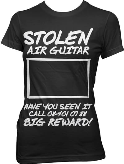 Hybris Stolen Air Guitar! Girly T-shirt voor dames, zwart