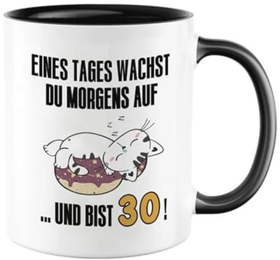 Mok 30e Verjaardag Cadeau voor Vrouw met Kat Motief - Humoristische Koffiemok voor Elke Gelegenheid