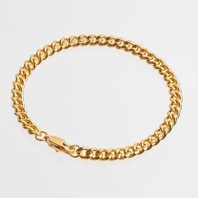 Unreal Elements Herenarmband - Goudkleurig - Cuban Link 5mm - RVS - Bracelet - 18 cm - Cadeau voor Mannen
