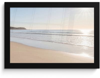 Poster in lijst - Fotolijst 30x20 cm - Posters - Zee - Zon - Zand - Posterlijst zwart - Decoratie - Wanddecoratie woonkamer - Muurdecoratie slaapkamer