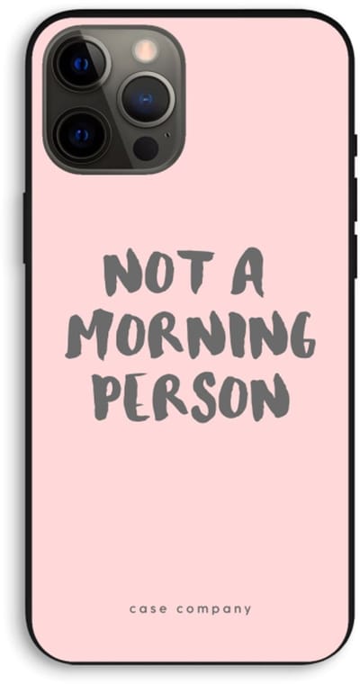 Case Company® - Hoesje geschikt voor iPhone 12 Pro Max hoesje - Morning person - Biologisch Afbreekbaar Telefoonhoesje - Bescherming alle Kanten en Schermrand