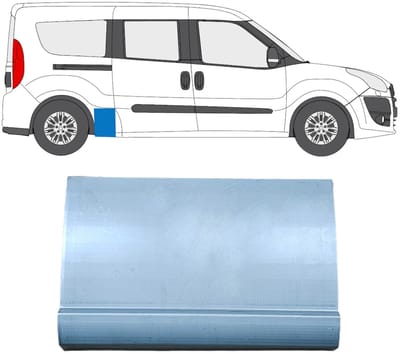 Reparatiepaneel achterspatbord voor Fiat Doblo 2010-2022 / Rechts