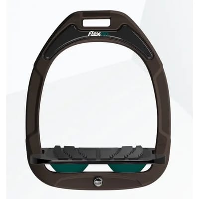 Ingelaste stijgbeugels bruin/zwart/groen Flex-On Green Composite
