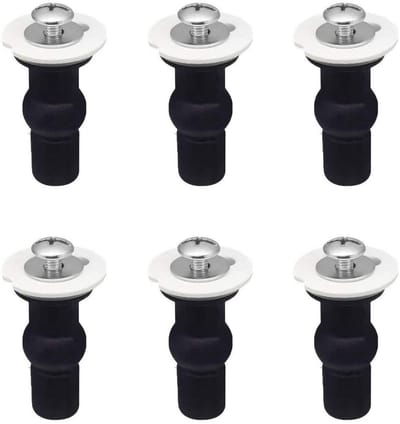 Dailygoods- WC Bril Bevestigingsset - 6 Stuks - Universele Vaste Schroeven - Roestvrij Stalen Scharnier - Rubber Expansiebal - Duurzaam Materiaal - Toiletbril